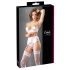 Cottelli - Veterset met kanten bustier (wit) - 85B/L