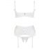 Cottelli - Veterset met kanten bustier (wit) - 85B/L