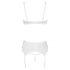 Cottelli - Veterset met kanten bustier (wit) - 85B/L