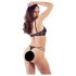 Cottelli - Sexy zwarte beha met bandjes en ringdetails en string