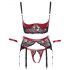 Cottelli Bondage - Rode kanten bh-set met pittige lift - L