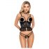 Abierta Fina - open slip & corset (zwart)