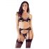 Cottelli - open kanten lingerieset (zwart) - M