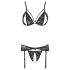 Cottelli - open kanten lingerieset (zwart) - L