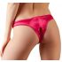 Cottelli - opengewerkte dames slip met bloemen en parels (rood)