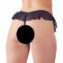 Cottelli - Open string met parels en ruches (zwart) - XL