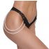 Cottelli - Luxe, geborduurde string met parels (zwart) - M/L