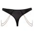 Cottelli - Luxe, geborduurde string met parels (zwart) - M/L