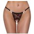 Cottelli - luxe rozen-string met parels (rood-zwart)