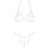 Cottelli - Strassbikini met ketting (zilver)