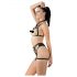 Cottelli - decoratieve harnaslingerie set - zwart (S-L)