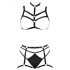 Cottelli - decoratieve harnaslingerie set - zwart (S-L)