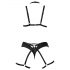 Cottelli - decoratieve harnaslingerie set - zwart (S-L)