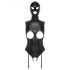 Bad Kitty - Open body met hoofdkap (zwart) - M