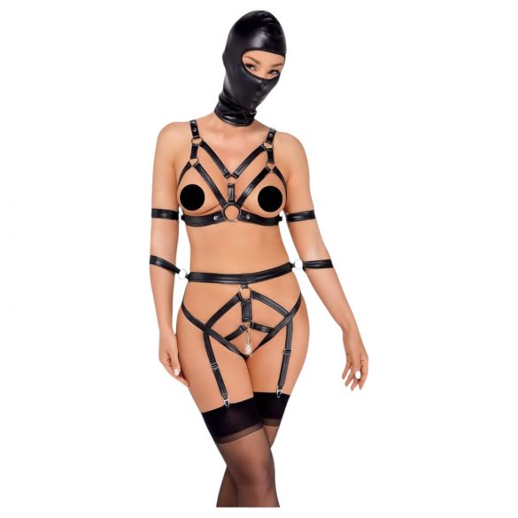 Bad Kitty - lichaamsset & masker (zwart) - S