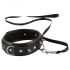 Bad Kitty - halsband met spikes en studs met riem (zwart)