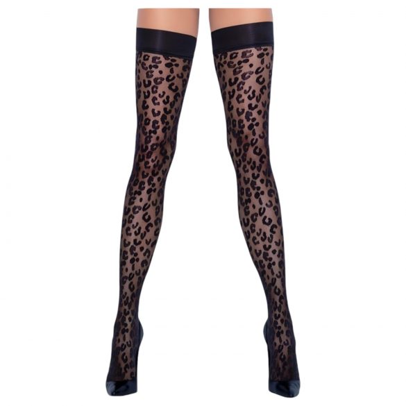 Cottelli Legwear - Zwarte panterprint kousen