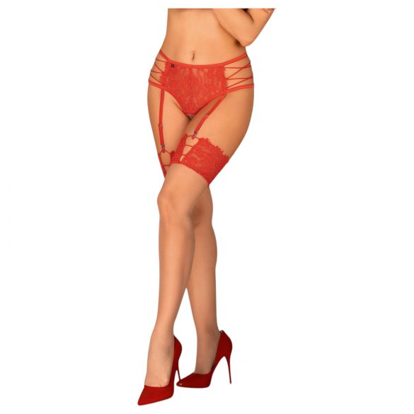 Obsessive - kanten panty (rood-nude)