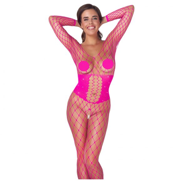 Cottelli - Roze Netstof Catsuit - S-L