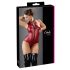 Cottelli Party - glanzend, mouwloze body met rits (rood) - XL