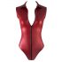 Cottelli Party - glanzend, mouwloze body met rits (rood) - XL