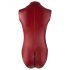 Cottelli Party - glanzend, mouwloze body met rits (rood) - XL