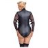 Cottelli Bondage Plus Size - Bodysuit met Kantmouwen (zwart) - 3XL