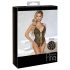 Abierta Fina: Open kanten body met strass (zwart-goud) - XL