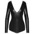 Noir - Glanzende lange mouw body (zwart) - M