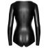 Noir - Glanzende lange mouw body (zwart) - M