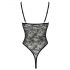 Cottelli - Transparante kanten body met open design (zwart) - M