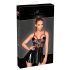 Noir - wetlook jurk met netdetails (zwart)