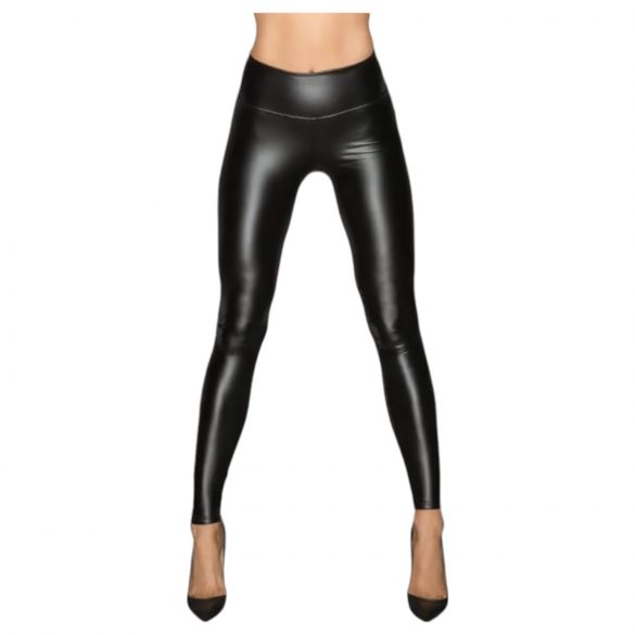 Noir - Lange, glanzende leggings (zwart)