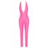 Cottelli Party - jumpsuit met diepe ruguitsnijding (roze)