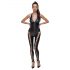 Cottelli Party - Halter Jumpsuit met Vetersluiting (Zwart)