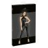 Noir - glanzend catsuit met rits (zwart)