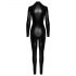 Noir - ritssluiting catsuit (zwart)