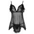 Cottelli - Verleidelijke, frivole babydoll (zwart) - M