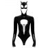 Batwoman body met lange mouwen - Zwart fluweel - M