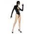 Batwoman body met lange mouwen - Zwart fluweel - M