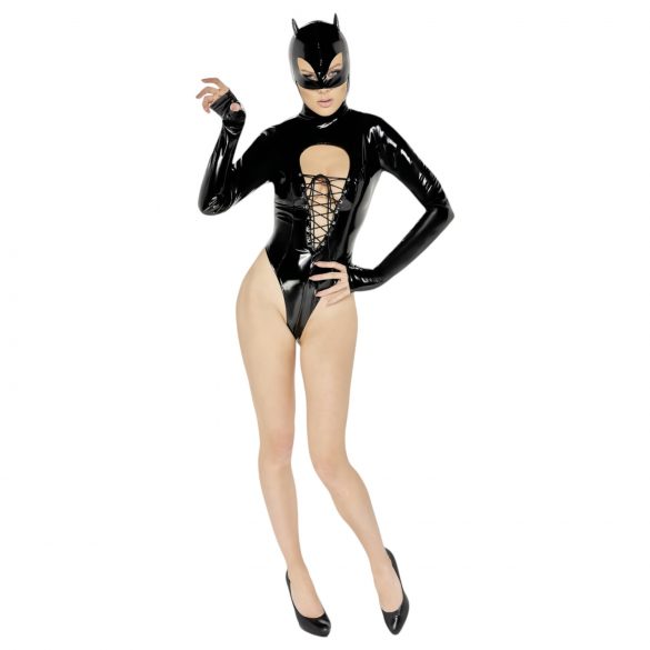 Batwoman body met lange mouwen - Zwart fluweel - XL