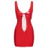 Black Level - lak mini-jurk met veters (rood) - 2XL