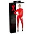 Latex catsuit met lange mouwen (rood)