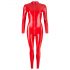 Latex catsuit met lange mouwen (rood)