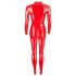 Latex catsuit met lange mouwen (rood)