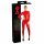 Latex catsuit met lange mouwen (rood) - S