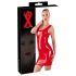 Latex mouwloze minijurk - rood