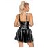 LATEX - Mini jurkje met ruches rok (zwart) - M