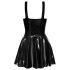 LATEX - Mini jurkje met ruches rok (zwart) - XL