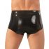 Latex boxershort met penismouw (zwart) - L/XL